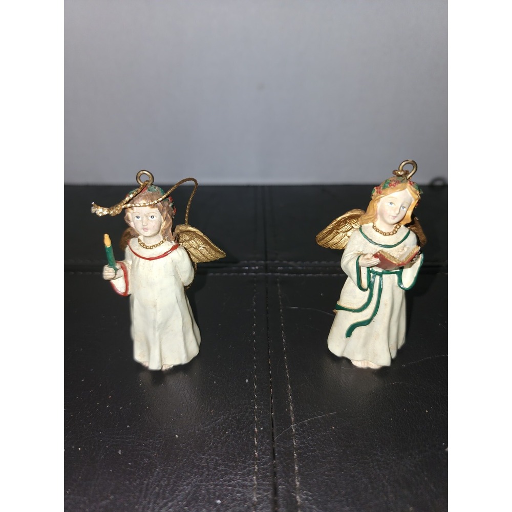 2 Vintage 1999 Princess House Angel Christmas Ornaments